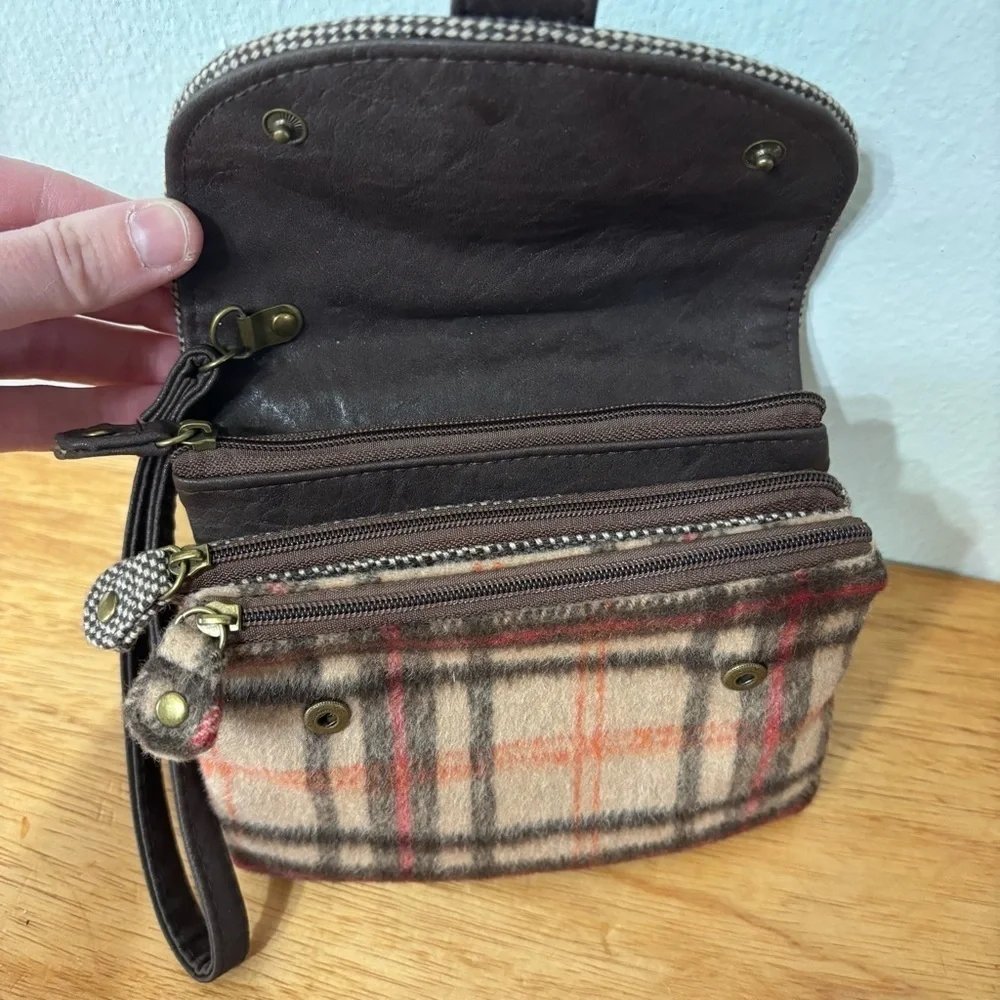 Icing Faux Leather Y2K Plaid Interchangeable Wristlet Coin Purse